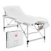 Aluminium Portable Beauty Massage Table Bed 3 Fold 75cm White