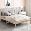 Levede Wooden Bed Frame Queen Full Size Mattress Base Timber Natural