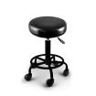 Salon Stool Swivel Bar Stools Black with Black Stand