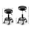 Salon Stool Swivel Bar Stools Black with Black Stand