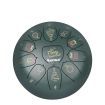10???Steel Tongue Drum 11 Notes Handpan And Bag Mallet Christmas Gifts Green