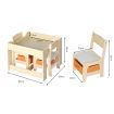 BoPeep Kids Table and Chairs Set Storage Box Toys Play Desk Wooden Study