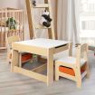 BoPeep Kids Table and Chairs Set Storage Box Toys Play Desk Wooden Study