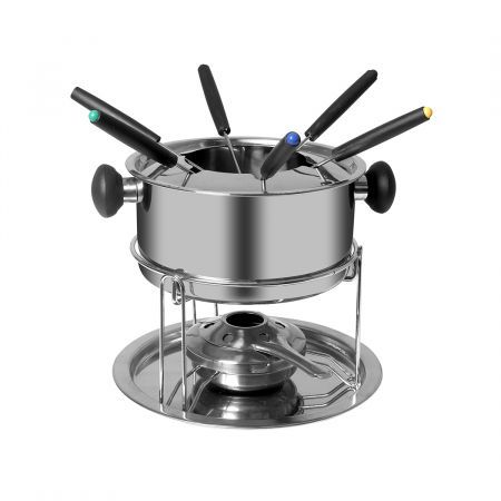 Classic Fondue Set 12pcs Stainless Steel Cheese Chocolate Dipping  6 Forks