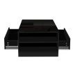 Levede Coffee Table LED Lights High Gloss Storage Drawer Living Room Black