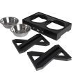 PaWz Elevated Pet Feeder Food Water Double Bowl  Adjustable Height Raised Stand