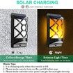 Solar Flame Lights Outdoor Fire Effect 66 LED Auto On/Off Solar Powered Wall Mounted Landscape 1pc
