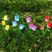 Solar LED Garden Stake Lights Tulip Flowers 1pc ?random color