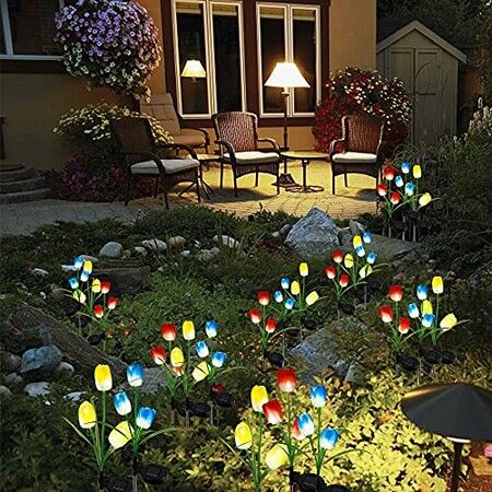 Tulip solar stake deals lights