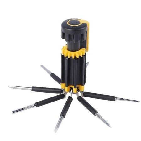 Car Supplies 8 in 1 Screwdriver with LED Flashlight Multifunctional Portable Car Outdoor Tools Home Accessory