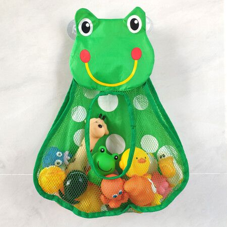 Baby Bath Toys Cute Frog Storage Bag Strong Liquid Suction Cups Bath Game Bag Bathroom