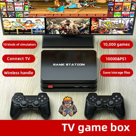 10000 PS Games 64G Double handle HDMI Video Game Retro Game Console With 2.4G Wireless Controller