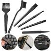 Household Items Black Plastic Small Handle Portable Nylon Antistatic Brushes Cleaning Keyboard Brush Set Household Cleaning Tools