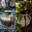 Large Outdoor Waterproof Solar Lanterns with Handle, Outdoor Metal Retro Hanging Solar Lights Halloween Garden & Yard Decorative Lights