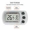 Waterproof Digital Thermometer and Cooler, Max | Min Record Function with Large LCD Display, White