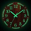 12 Inch Luminous Wall Clock Wood Silent light in dark night Nordic Fashion Wall Clock Non Ticking Clock With Night Light