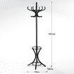 Wooden Coat Rack Stand 12 Hook Clothes Hat Hanger Umbrella Hall Tree Organizer Walnut Black