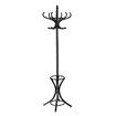 Wooden Coat Rack Stand 12 Hook Clothes Hat Hanger Umbrella Hall Tree Organizer Walnut Black