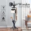 Wooden Coat Rack Stand 12 Hook Clothes Hat Hanger Umbrella Hall Tree Organizer Walnut Black