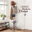 Freestanding Coat Rack 12 Hooks Wood Hall Tree Hanger for Clothes, Hat, Jacket, Umbrella