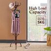 Freestanding Coat Rack 12 Hooks Wood Hall Tree Hanger for Clothes, Hat, Jacket, Umbrella