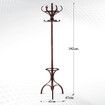 Freestanding Coat Rack 12 Hooks Wood Hall Tree Hanger for Clothes, Hat, Jacket, Umbrella