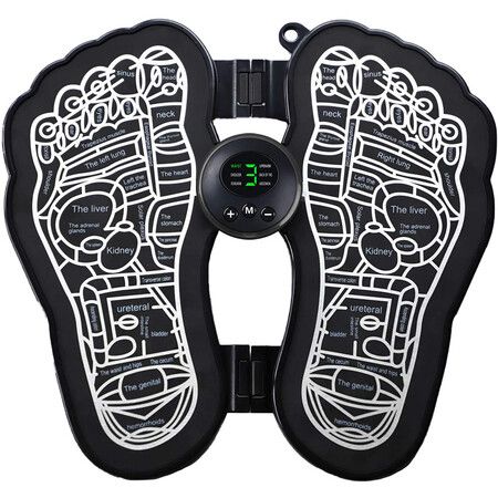 Electric Foldable Foot Massager, EMS Feet Massage for Circulation Boost Muscle Pain Relief, Portable Mat USB Rechargeable