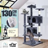 Cat Tower Tree House Scratching Post Multi-level Scratcher Gym 130cm Tall with Condos Hanging Toys