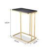 Sofa Side Coffee Table C Shaped Marble Nightstand Bedside Couch Laptop Desk Plant Stand Black