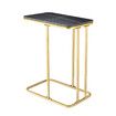 Sofa Side Coffee Table C Shaped Marble Nightstand Bedside Couch Laptop Desk Plant Stand Black