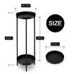 80CM High Plant Stand Metal Flower Pots Shelf Indoor Outdoor Corner Black Planter Holder Rack