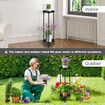 80CM High Plant Stand Metal Flower Pots Shelf Indoor Outdoor Corner Black Planter Holder Rack