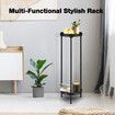 80CM High Plant Stand Metal Flower Pots Shelf Indoor Outdoor Corner Black Planter Holder Rack