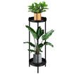 80CM High Plant Stand Metal Flower Pots Shelf Indoor Outdoor Corner Black Planter Holder Rack