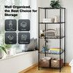 5-Tier Metal Plant Stand Planter Flower Display Rack Multifunctional Storage Shelf Black