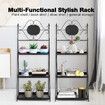 3-Tier Metal Plant Stand Indoor Outdoor Flower Pot Holder Garden Display Shelf Black