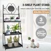 3-Tier Metal Plant Stand Indoor Outdoor Flower Pot Holder Garden Display Shelf Black