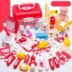 Set of children's toys, stethoscope, medical simulation equipment, children's gift storage box