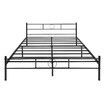 Metal Bed Frame Black Platform Mattress Foundation Base Double Size with Headboard Footboard Heavy Duty Steel Slat
