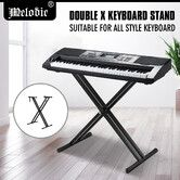 Melodic X Style Keyboard Stand Double Braced Music Piano Holder Folding Adjustable Height 