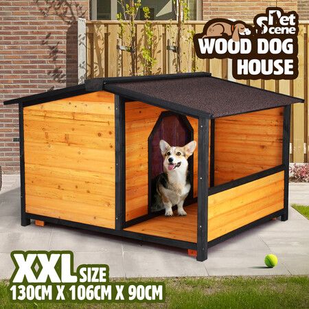 Petscene L Dog Kennel Fir Wooden Pet, Outdoor Dog Kennel With Roof And Floor