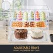 3 Tier Large Acrylic Cake Display Case Cabinet Cupcake Pastry Bakery Donut 3 Adjustable Shelves Transparent 5mm Thick