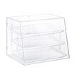 3 Tier Large Acrylic Cake Display Case Cabinet Cupcake Pastry Bakery Donut 3 Adjustable Shelves Transparent 5mm Thick