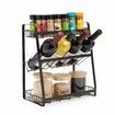 3 Tier Black Metal Spice Rack Organizer for Cabinet, Countertop, Kitchen Storage and Supplies