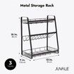 3 Tier Black Metal Spice Rack Organizer for Cabinet, Countertop, Kitchen Storage and Supplies