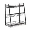 3 Tier Black Metal Spice Rack Organizer for Cabinet, Countertop, Kitchen Storage and Supplies