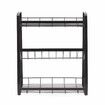 3 Tier Black Metal Spice Rack Organizer for Cabinet, Countertop, Kitchen Storage and Supplies