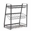 3 Tier Black Metal Spice Rack Organizer for Cabinet, Countertop, Kitchen Storage and Supplies