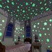 Glow-in-the-Dark 3D Stars for Kids Room, Fluorescent Luminous Stickers, Home Wall or Ceiling Decor 100pcs