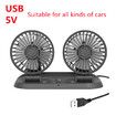 USB Car Electric Fan Two Speed Control Cooler Auto Air Cooling 360 Degree Adjustable Car Air Conditioner Wind-enhanced Fans